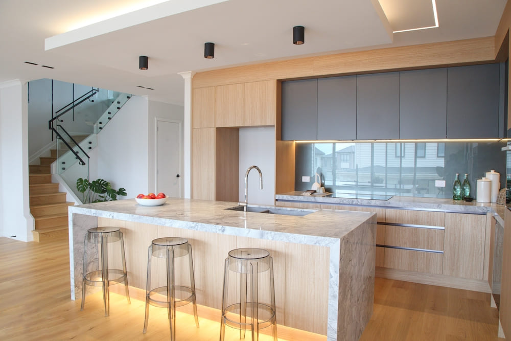 Designer Kitchen Countertop Inside of a designer kitchen, showing modern countertop
